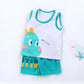 Cotton summer set for children, boys and girls, two-piece T-shirt and shorts