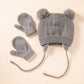 2 pieces of gloves with soft scarf for children and ear protection for infants