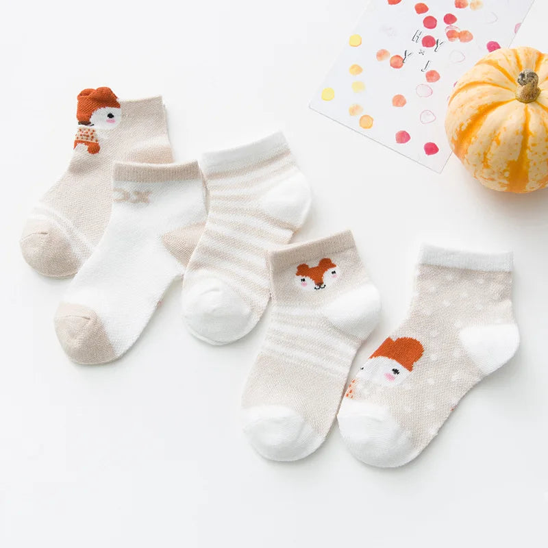 5Pairs for Infant Baby Socks from Cotton Mesh Cute Newborn Boy Toddler Socks