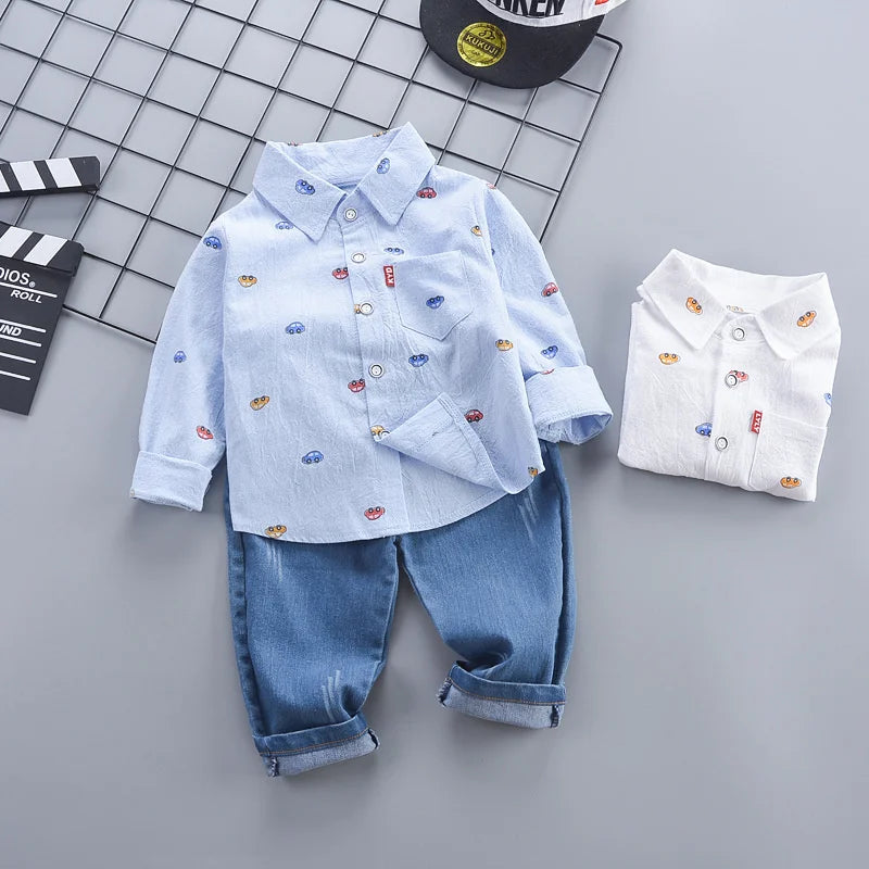 baby's Casual Shirt and Pants 2pcs