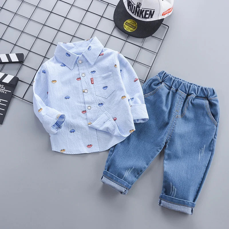 baby's Casual Shirt and Pants 2pcs