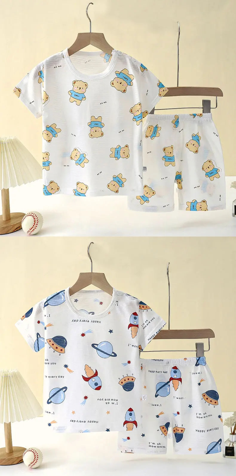 Summer Cotton Safe Baby Clothes  Set Cute Cartoon