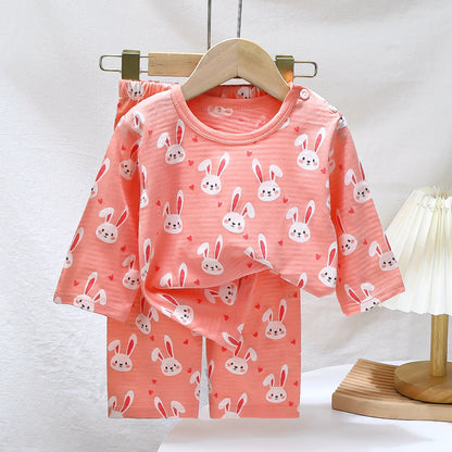 Children's pajamas with long sleeves and baby coat design for comfortable durable fabric