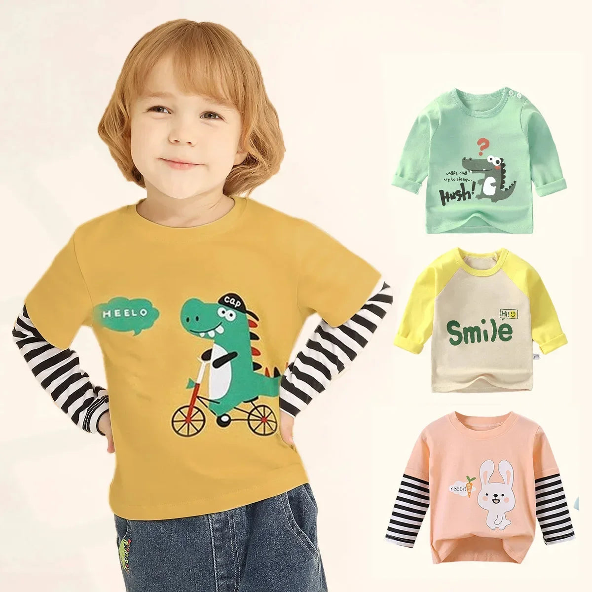 Children's T-Shirt Cartoon with Tops Long Sleeve Baby