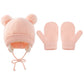 2 pieces of gloves with soft scarf for children and ear protection for infants