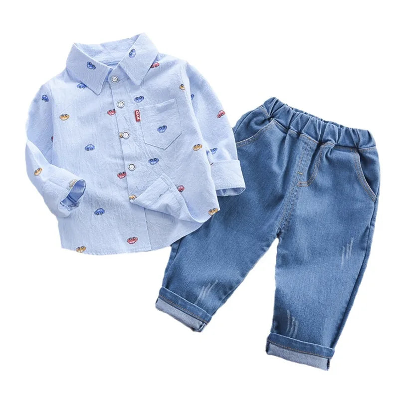 baby's Casual Shirt and Pants 2pcs