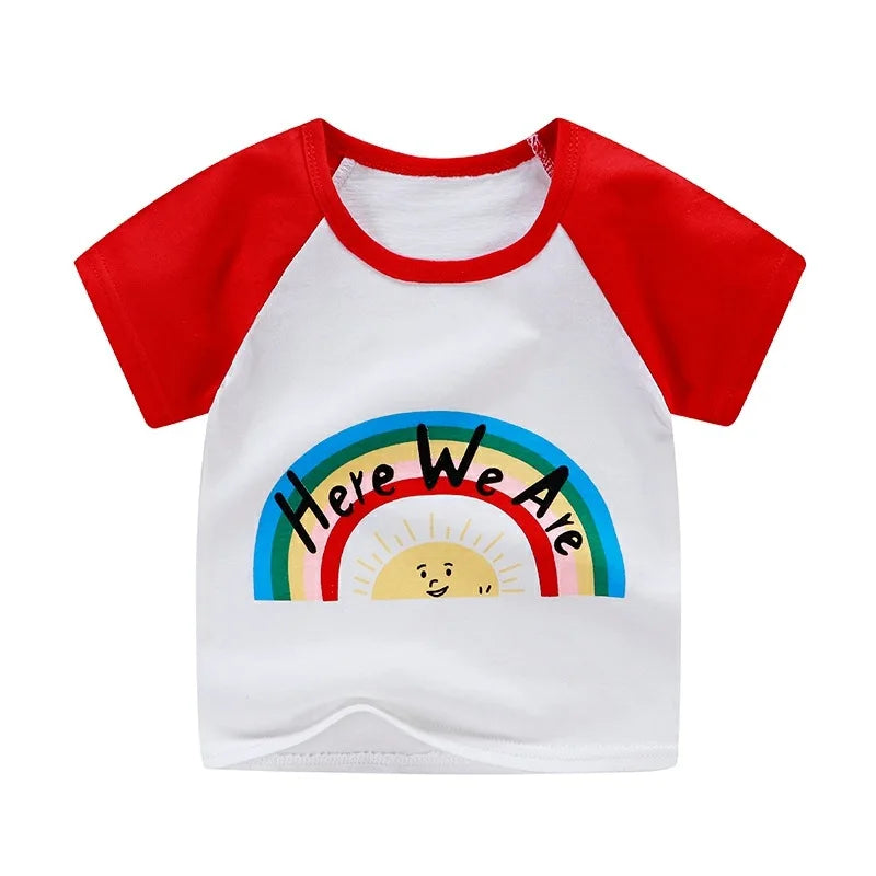 Kids Clothes Summer Cartoon Tops Short Sleeve Clothes