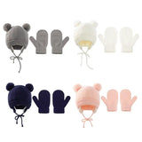 2 pieces of gloves with soft scarf for children and ear protection for infants