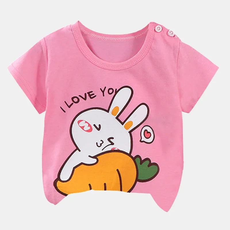 Kids Clothes Summer Cartoon Tops Short Sleeve Clothes