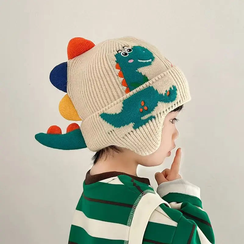 Children's 3D wool hat with earmuffs