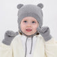 2 pieces of gloves with soft scarf for children and ear protection for infants