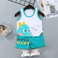 Cotton summer set for children, boys and girls, two-piece T-shirt and shorts