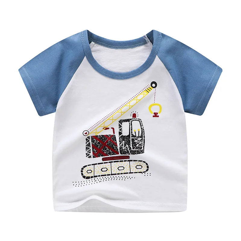 Kids Clothes Summer Cartoon Tops Short Sleeve Clothes